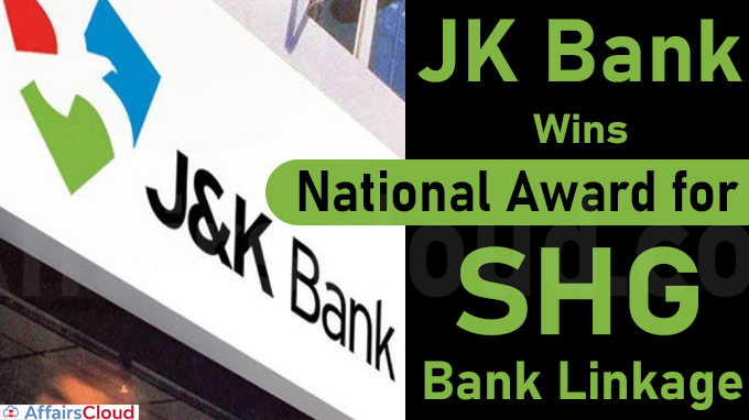 JK Bank wins National Award for SHG Bank Linkage