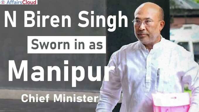 N Biren Singh sworn in as Manipur CM