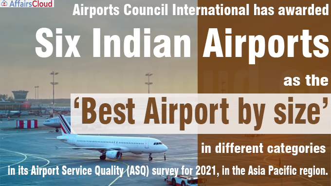 Six Indian airports adjudged at best airports by ACI