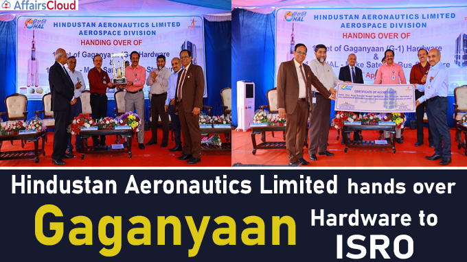 Hindustan Aeronautics Limited hands over Gaganyaan hardware to ISRO