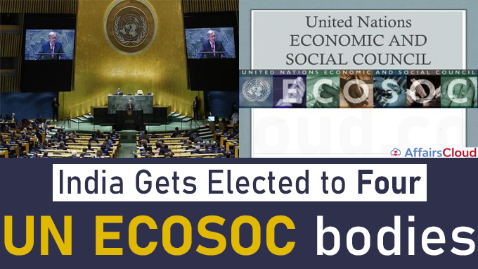 India gets elected to four UN ECOSOC bodies