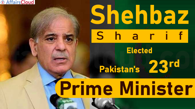 Shehbaz Sharif elected Pakistan's 23rd Prime Minister