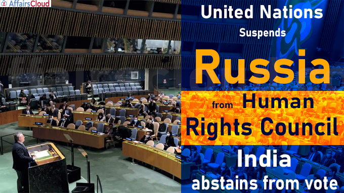 U.N. suspends Russia from Human Rights Council