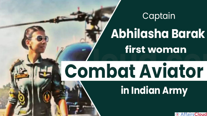 Captain Abhilasha Barak first woman combat aviator in Indian Army