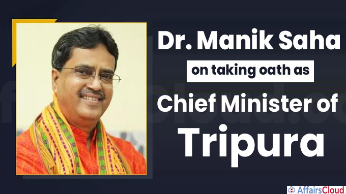 Dr. Manik Saha on taking oath as Chief Minister of Tripura