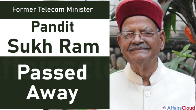 Former union minister Pandit Sukh Ram passes away