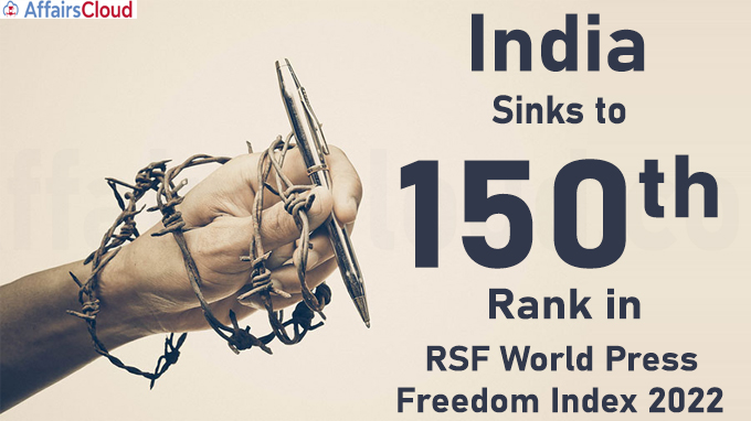 india-falls-to-150th-in-rsf-s-20th-world-press-freedom-index-2022