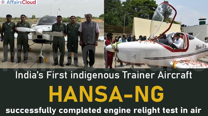 India’s first indigenous trainer aircraft, HANSA-NG