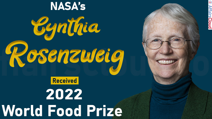 NASA’s Cynthia Rosenzweig Receives 2022 World Food Prize