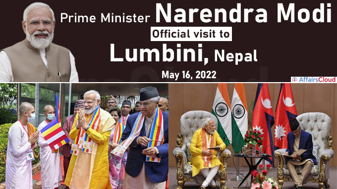 Visit of Prime Minister Shri Narendra Modi to Lumbini, Nepal