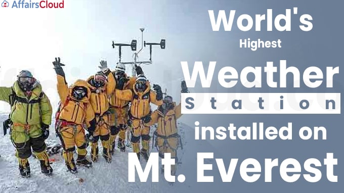 world's highest weather station installed on mt. everest