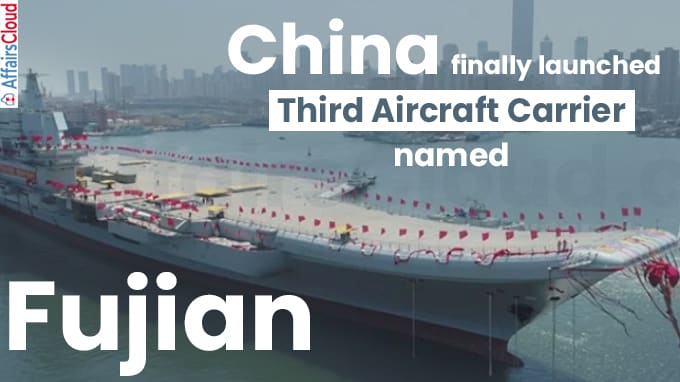 China finally launches third aircraft carrier named Fujian