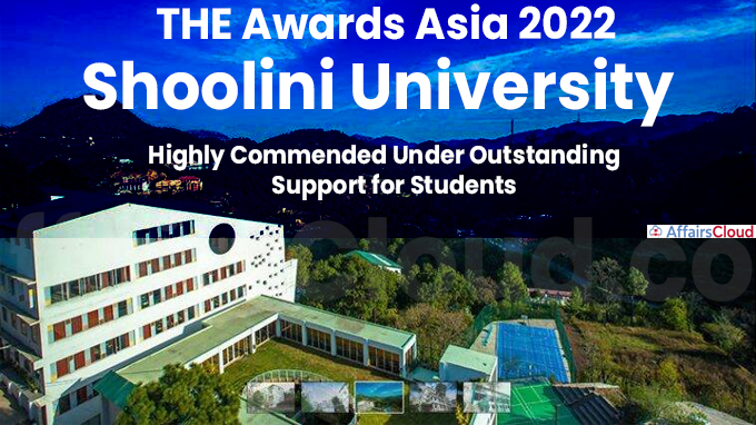 THE Asia Award Shoolini ranked 2nd in Asia for student support 2