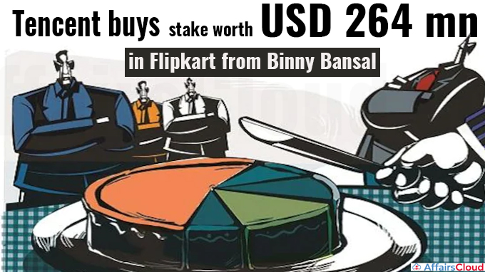 Tencent buys stake worth USD 264 mn in Flipkart from Binny Bansal