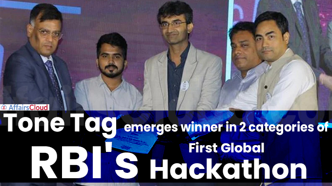 Tone Tag emerges winner in 2 categories of RBI's first global hackathon
