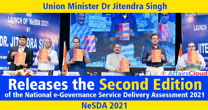Union-Minister-Dr-Jitendra-Singh-releases-the-second-edition-of-the-National-e-Governance-Service-Delivery-Assessment-2021,-NeSDA-2021