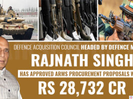 Defence Ministry clears arms procurement worth Rs 28 thousand 732 crore for Army