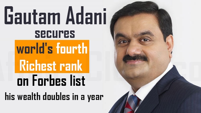 Gautam Adani secures world's fourth richest rank on Forbes list