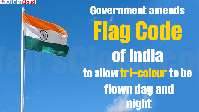 Government amends Flag Code of India to allow tri-colour