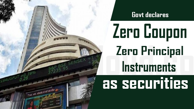 Govt declares 'zero coupon zero principal instruments' as securities