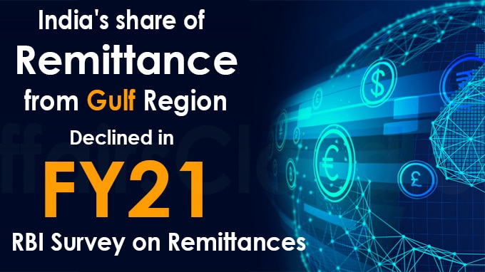 India's share of Remittance from Gulf Region Declined in FY21