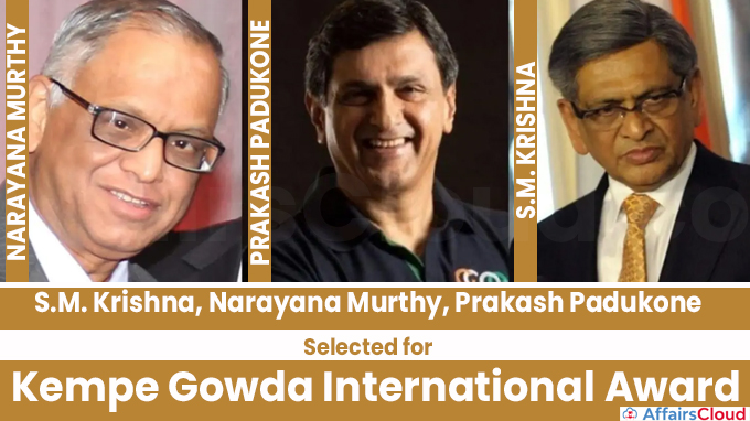 S.M. Krishna, Narayana Murthy, Prakash Padukone selected for Kempe Gowda International Award
