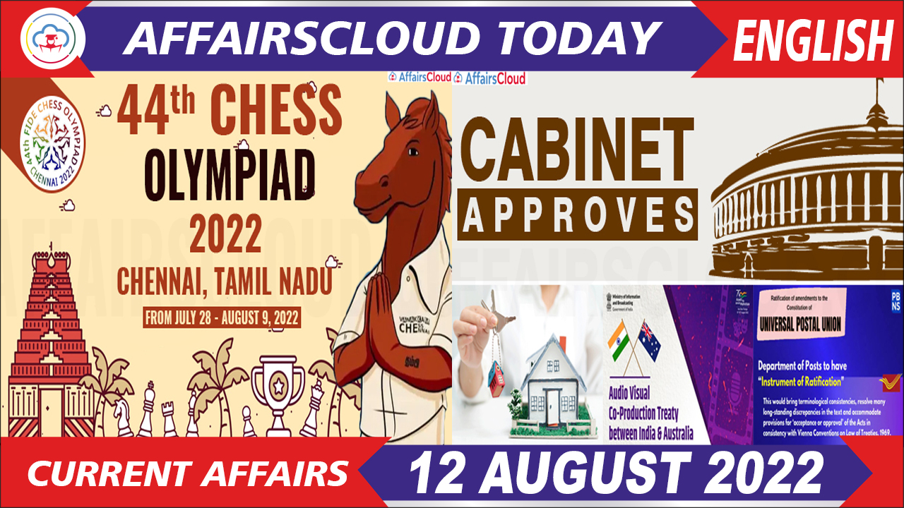 Current Affairs 12 August 2022 English