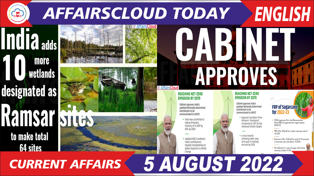 Current Affairs 5 August 2022 English