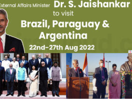 Dr. S. Jaishankar to visit Brazil, Paraguay & Argentina from 22nd-27th Aug 2022