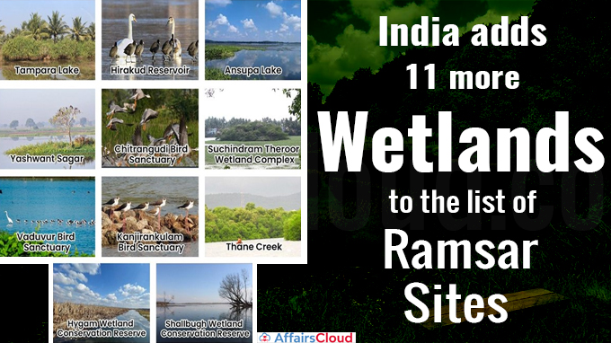India adds 11 more wetlands to the list of Ramsar Sites
