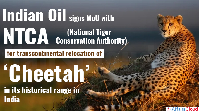 Indian Oil signs MoU with NTCA for transcontinental relocation of ‘cheetah’