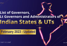 List of Current Governors in India – September 2023 List of Governors Feb 2023
