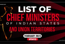 List of Current Chief Ministers in India – September 2023 List of chief ministers February 2023