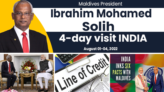 Maldives President Ibrahim Mohamed Solih arrives New Delhi on 4-day visit to India from August 01-04, 2022
