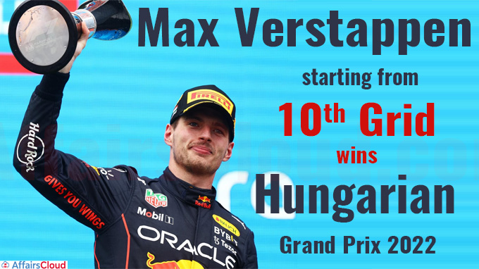Max Verstappen starting from 10th grid