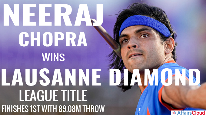 Neeraj Chopra wins Lausanne Diamond League title