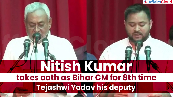Nitish Kumar takes oath as Bihar CM for 8th time