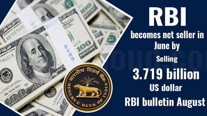 RBI becomes net seller in June by selling 3.719 billion