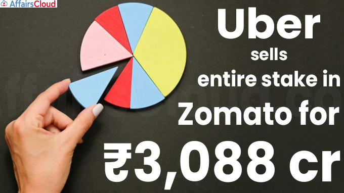 Uber sells entire stake in Zomato for ₹3,088 crore