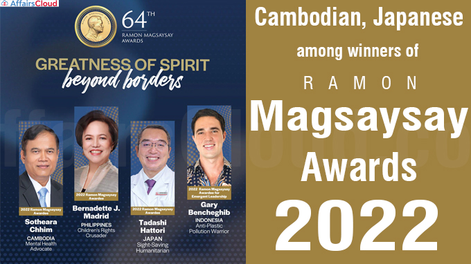 Cambodian, Japanese among winners of Magsaysay Awards 2022