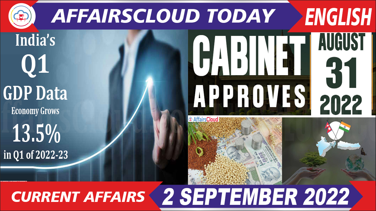 Current Affairs 2 September 2022 English