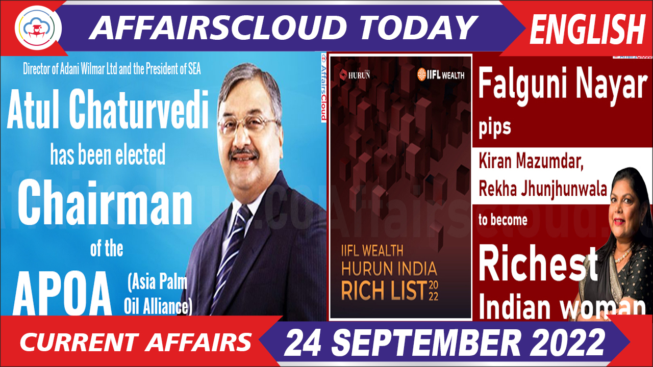 Current Affairs 24 September 2022 English