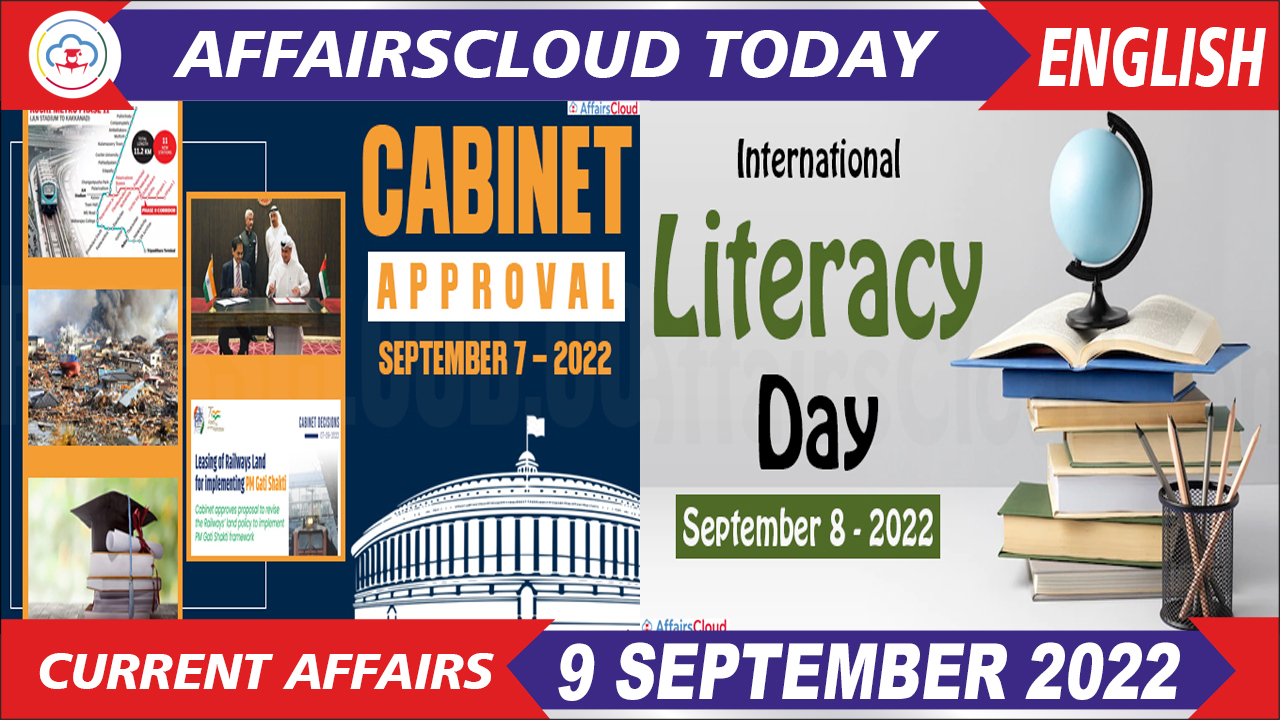 Current Affairs 9 September 2022 English