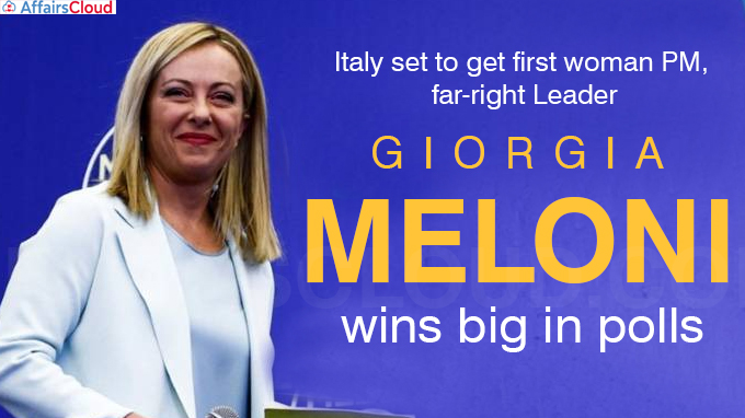 Italy set to get first woman PM, far-right leader Meloni wins big in polls