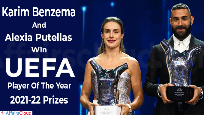 Karim Benzema And Alexia Putellas Win UEFA Player Of The Year 2021-22 Prizes