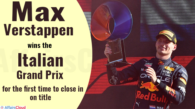Max Verstappen wins the Italian Grand Prix for the first time to close in on title