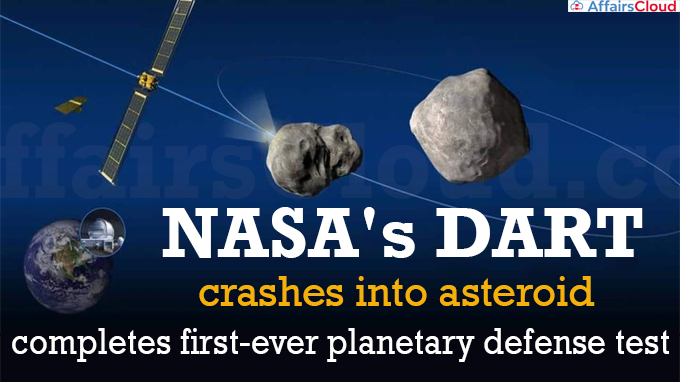 NASA's DART crashes into asteroid