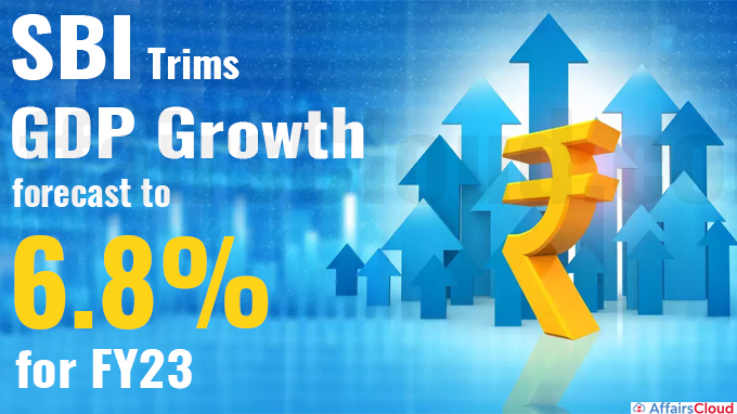 SBI trims GDP growth forecast to 6.8% for FY23