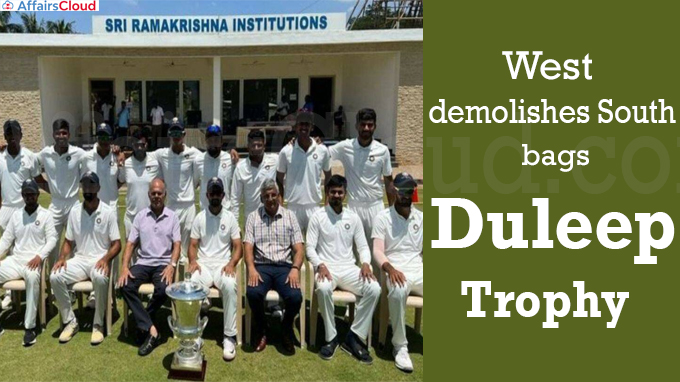 West demolishes South, bags Duleep Trophy