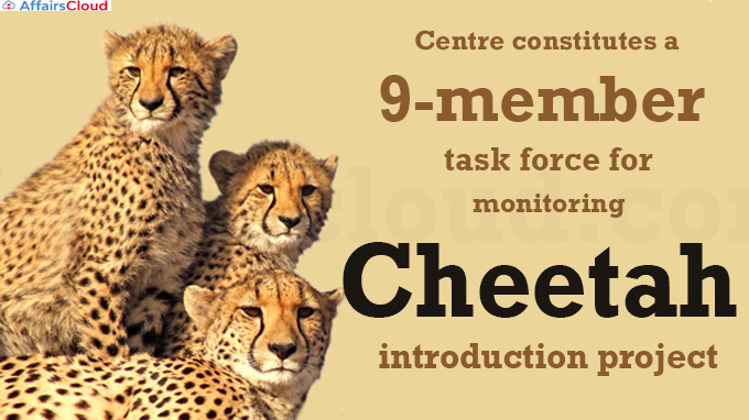Centre constitutes a 9-member task force for monitoring Cheetah introduction project